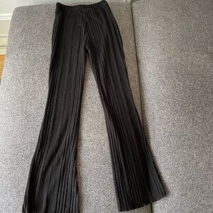 Shein elegant black ribbed flare leggings